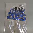 Class of 2025 Cake Topper, Blue Glitter Congrats Grad Cake Topper, Diploma Graduation Cap Cake Topper, 2025 Graduation Theme Senior High School Graduation Party Cake Supplies Decorations, 2pack