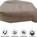 NLQR Tan Leather Driver and Passenger Side Bottom & Top Back Replacement Seat Covers & Armrest Covers Compatible with Ford F250 F350 F450 F550 Lariat 2002-2007 Compatible with Ford Excursion 2002-2005