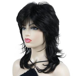 Wiginway Long Shaggy Layered Hair Natural Straight Wavy Shags Wig Soft Syhthetic Hair (#4 Dark Brown)