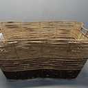 Deco 79 Seagrass Handmade Decorative and Functional Storage Basket Oversized Color Block Basket Organizer with Slot Handles, Basket for Storage 30" x 20" x 15", Brown