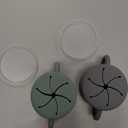 WeeSprout Snack Containers, Food Grade Silicone Cups, Spill-Proof Tops For Toddlers and Babies, Premium Hard Plastic Travel Lids, Dishwasher Safe, Set of 2 Snack Catchers (Matte Gray, Matte Green)