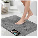 GORILLA GRIP Bath Rug Mat, Thick Soft Absorbent Chenille, Quick Dry Microfiber Mats, Rubber Backing Machine Washable Shower Floor Rugs, Bathmat Runner, Bathroom Home Decor Accessories, 24x17, Grey