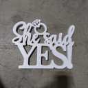 Engagement Party Decorations She Said Yes Wooden Sign Letter Cutouts Table Centerpieces Engagement White Photo Booth Props for Bachelorette Wedding Bridal Shower Party(13x10.2inch)