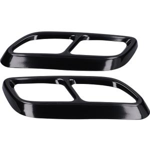 ARAMOX Tail Pipe Trim, 2PCS 4Out Tip Trim Tail Throat Frame Quad Outlet Glossy Black Replacement for CT5 2020