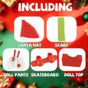 17cm Doll Christmas Clothes, 5Pcs Christmas Outfit for 17cmdoll (NO Doll) with Accessories Suit Cute Stylish Dress Up Set Xmas Gift