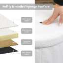 BoxedHome Dorm Room Storage - Round Cute Ottoman with Storage, Boucle Foot Stool Footrest for Lving Room, Support 220lbs, White 15"x 15" x12.6"