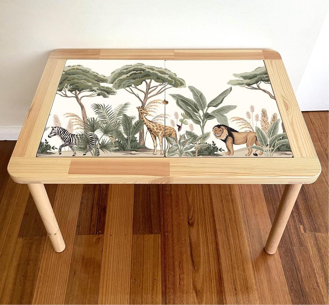 Decal/Stickers Compatible with IKEA Flisat Table Top (Safari) 27.25 x 17.5 x 0.03 in