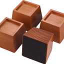 Premium Pine Wood 3-Inch Furniture Risers  Heavy-Duty, 2000 Lb Capacity, Floor Protectors, Easy to Install, Versatile for Beds, Sofas, & More