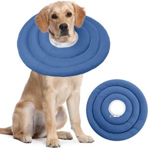 IDOMIK Dog Recovery Collar, Waterproof Soft Dog Cone After Surgery, Comfy Protective Elizabethan Collar Alternative for Dogs Cats, Adjustable Pet Neck Donut Cone Anti-Licking Biting Wounds, Navy, 2XL