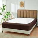 Biscaynebay Decorative Box Spring Cover King & Cal King Size, Brown Luxurious Jersey Knitting Stretchy Wrap Around 4 Sides Bed Skirt for Home/Hotels, Easy Fit Wrinkle & Fade Free Machine Washable