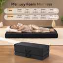 Trifold Mattress, 4 Inch Memory Foam Tri-Fold Mattress Twin Size, Foldable Mattress with Washable Cover, Handles and Non-Slip Bottom for Yoga, Living Room, Camping, 75"x 38" x 4", Black