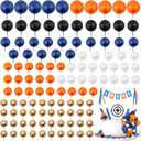 Acmee 115 PCS Ball Cake Toppers - Mini Balloon Cake Decorations Navy Blue Orange White Gold Foam Ball Cupcake Picks DIY Cake Insert Toppers for Baby Shower Birthday Party Wedding