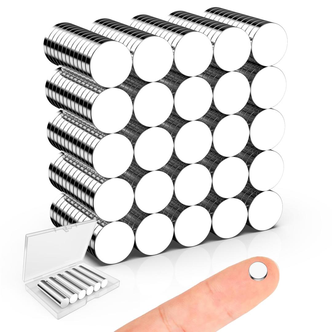 Mini Magnets, Caturledas 300 Pack 5x1 mm Small Round Magnetic Rare Earth Neodymium Fridge Magnet for Home Kitchen Office School 3D Printing Industrial Scientific Purpose, Silver