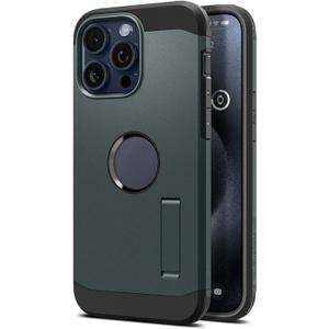 Magnetic Case for iPhone 15 Pro Max/15 Pro/15 Plus/15, Logo View, Slim Tough Pocket Friendly Shockproof Cover with Invisible Stand,Green,15ProMax