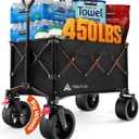 Hikenture Foldable Beach Wagon with Big Wheels for Sand, 330 lbs Capacity