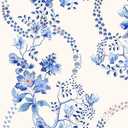 Graham & Brown Cath Kidston Road Floral Blue & White Wallpaper