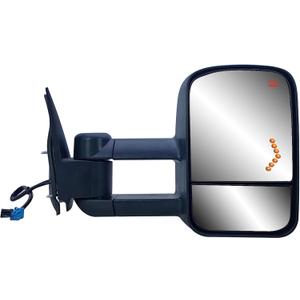 Passenger Right Side Door Towing Mirror Power and Heated with Signal Light on Glass Textured Back Cover For Chevy Silverado Sierra 1500 2500 3500HD from 2003 to 2006
