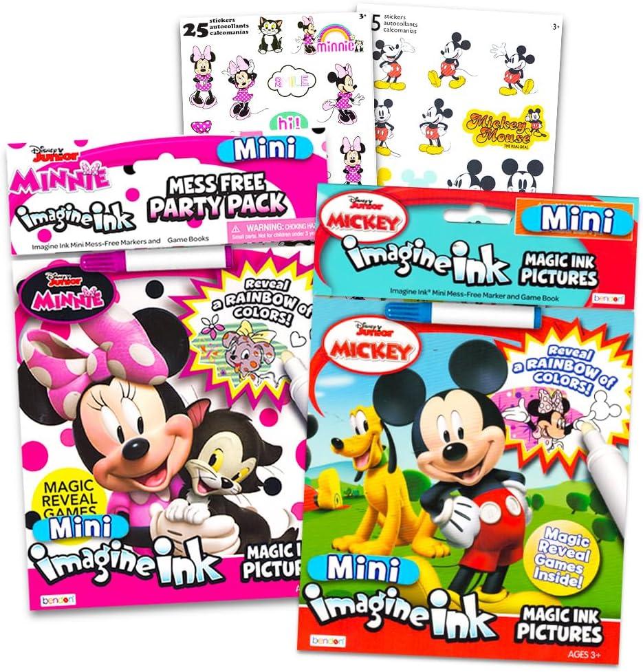 Disney Minnie and Mickey Mouse Imagine Ink Book Bundle with Mickey Mouse Stickers and Mess-Free Markers