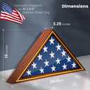 Glass Front Flag Display Case for Burial Flag - Wall Mounted 9.5 X 5 Feet Flag Box for American Veteran Flag and Folded Flag Display - Ideal for Honoring Military Service (Mahogany)
