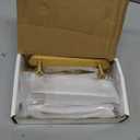 6-Pack Solid Brass Cabinet Pulls, Gold Handles for Cabinets, Gold Dresser Drawer Pulls, Modern Kitchen Hardware, 4 Inch Hole Center, Brushed Finish