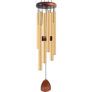 Deep Tone Wind Chimes for Outdoor 6 Heavy Tubes in Gold (37 Inch), Perfect Garden Hanging Dcor or Memorial Sympathy Gift