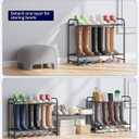 Kitsure Shoe Rack - Stainless Steel Shoe Organizer, Sturdy Shoe Rack for Closet and Front Door Entrance, Free Standing Shoe Shelf, Closet Organizers and Storage, 25.6" Wide - 3 Tier, Black