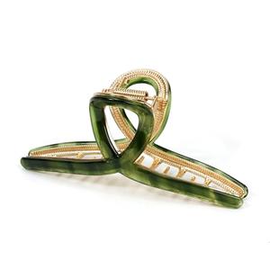 Big Hair Claw Clip Metal Claw Clips for Women Strong Hold Claw for Heavy Hair Green Acetate Claw Clips for Girls 4.5" Jaw Clamp Large Hair Accessories for Long Thick Hair (New Green)
