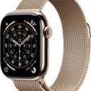 Apple Watch Series 11 [GPS + Cellular 42mm] Smartwatch with Gold Titanium Case with Gold Milanese Loop. Sleep Score, Fitness Tracker, Health Monitoring, Always-On Display, Water Resistant (42mm case + Small/Medium band)