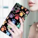 Compatible for Samsung Galaxy A36 5G Case, 2 Layer Hard Shell Silicone Cover 2 in 1 Shockproof Protective Phone Case,Animal Paw Print