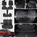 Floor Mats Cargo Mat with Backrest Mats for 2020-2025 Kia Telluride 7/8 Passenger Car Mats Accessories, All Weather TPE Protectors Cargo Liner Seat Back Covers(Floor Mats+2-in-1 Cargo Mat)