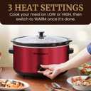 Elite Gourmet MST-900RXT Electric Ceramic XL Jumbo Slow Cooker, Adjustable Temp, Entrees, Sauces, Stews & Dips, Dishwasher Safe Glass Lid & Crock, 8.5Qt, Metallic Red, 8.5 Quarts