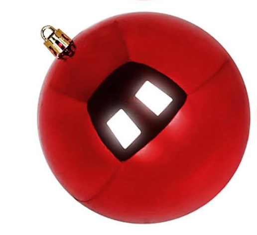 Extra Large Size Outdoor Christmas Ornaments, Oversized Huge Big Shatterproof Xmas Christmas Plastic Balls for Outside Lawn Yard Tree Hanging Decorations (6"/150mm, Red, 4 Packs)
