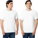 Fruit of The Loom Men's Eversoft Cotton T Shirts, Breathable & Moisture Wicking with Odor Control (XX-Large, 2 Pack White)