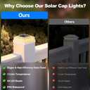 Brightever 4x4 Solar Post Cap Light 4-Pack, Fence Post Solar Lights with 3 Lighting Modes, Fits 4x4 3.5x3.5 Vinyl/Wood Posts, White Solar Powered Waterproof Deck Post Lights for Garden Patio Porch