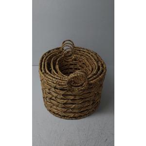 Wicker Baskets with Handles, Natural Brown, 5 Pcs (10"x15", 12"x16", 14"x18", 17"x20", 18"x23" )
