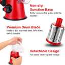 Geedel Rotary Cheese Grater, Kitchen Mandoline Vegetable Slicer with 3 Interchangeable Blades, Easy to Clean Grater for Fruit, Vegetables, Nuts