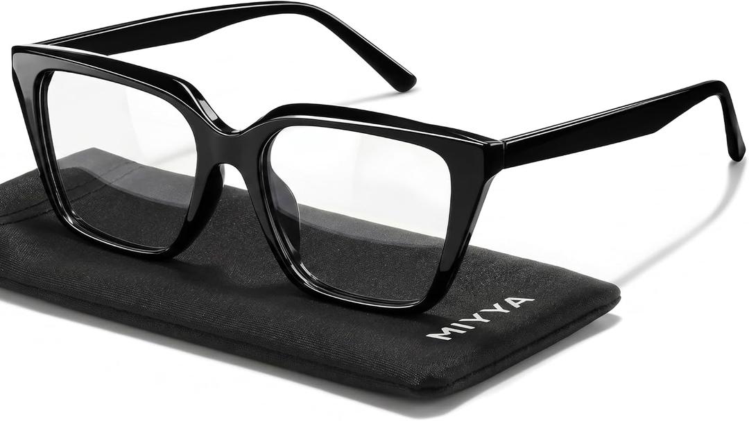 miyya Blue Light Glasses for Women - Oversized UV & Blue Light Blocker Chunky Frames, Stylish Eyewear Access, Set name: Cat Eye