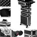 TOPACK 4-In-1 360°Rotaing Rolling Makeup Train Case with Trolley/Drawer