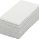 COTTON CRAFT White Dinner Napkins - Set of 12 Classic Pure Cotton Soft Cloth Napkins - Durable Washable Everyday Lunch Brunch Table Restaurant Wedding Party Gift Reusable Napkin - 17 x 17 inches