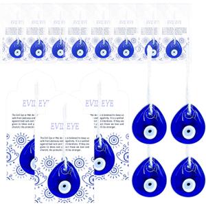 24 Sets Good Luck Charms Evil Eyes Beads Turkish Party Decor Evil Eyes for Car Hanging Protection Blessing Keychains Ornaments Greece Party Favors for Women