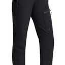 Womens Tall Hiking Pants 30/32/34 Inseam Lightweight Joggers Quick Dry 4 Pockets Travel Athletic Cargo UPF50+ (Black, XL)