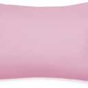 Amazon Basics 3-Piece Soft Microfiber Kid's Comforter and Pillow Sham Set, Full/Queen, Light Pink, Solid