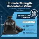 55-60 Gallon Black Trash Bags 120 Count - 40''x53'' Extra Large 50+ Gallon Garbage Bags,Unscented Strong Huge Can Liners for Construction Industrial Yard Outdoor Commercial