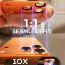 MAGIC JOHN 2 Pack Camera Lens Protector for iPhone 17 Pro, Full Coverage, Metal Aluminum Alloy Camera Lens Film, HD Clear, Scratch Resistant, Case-Friendly,Orange