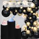 Set of 3 Spandex Cylinder Pedestal Stand Covers Stretchable Pillar Covers for Metal Cylinder Pedestal Stands Elastic Cylinder Plinth Display Covers for Baby Shower Birthday Decor