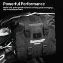 Rhinowalk Motorcycle Saddle Bags, Waterproof, 24~42L, Black (2 Pieces), 48L