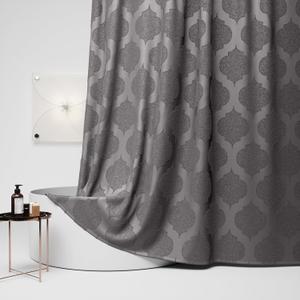 Boho Farmhouse Shower Curtain Charcoal Grey 72x72 Inch Plush Texture Bathroom Decor Hotel-Grade Fabric Waterproof Reinforced Grommets