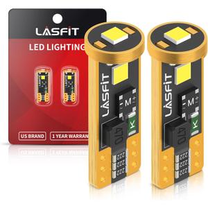 LASFIT 194 LED Bulb for License Plate Bulb White Bright,T10 168 LED Bulbs Canbus Error Free, 400LM 6000K 192 2825 W5W for Dome Map Trunk Cargo Lights (2-Pack)