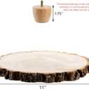 Frcctre 11 Inch Wood Cake Stand, Round Wooden Cupcake Pedestal, Paulownia Woods Slice with Legs, Rustic Cake Holder Wooden Serving Tray Serving Board Display Wood Plant Stand