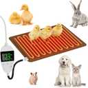 Pet Heating Pads for Cats, Small Animal Heating Pads, Chicken Heating Pad with Digital Thermostat & Timer, 11.7x15.7in, Anti-Bite/Chew Cord, Outdoor Waterproof Mat for Reptiles, Rabbits